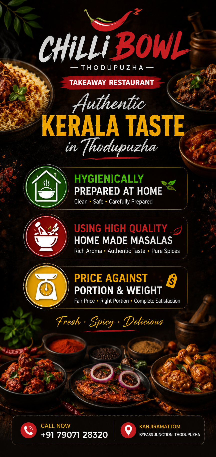 Authentic Kerala food from Chilli Bowl Thodupuzha